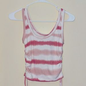 Pink and white striped tank top